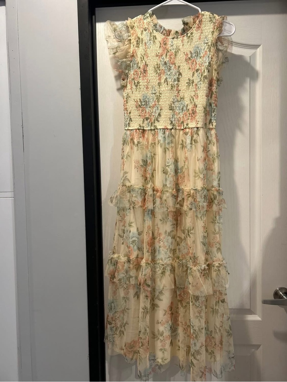 Floral Tiered Maxi Dress in Butter Yellow